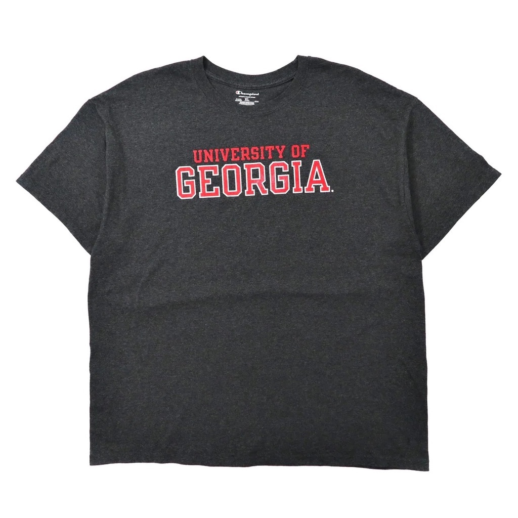 CHAMPION ビッグサイズ カレッジプリントTシャツ XL グレー コットン UNIVERSITY OF GEORGIA ホンジュラス製_画像2