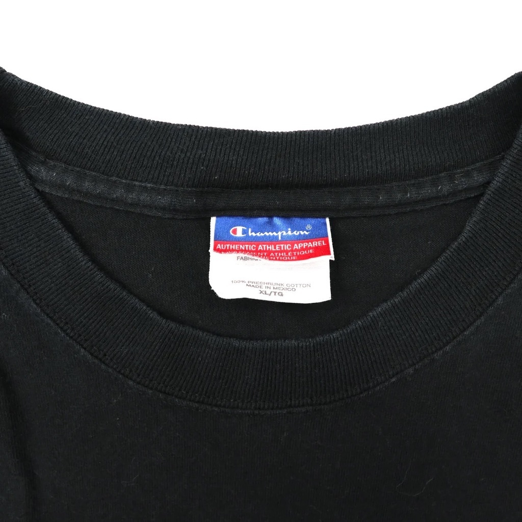 CHAMPION ビッグサイズ フットボールプリントTシャツ XL ブラック コットン GREENE COUNTY TIGERS メキシコ製_画像4