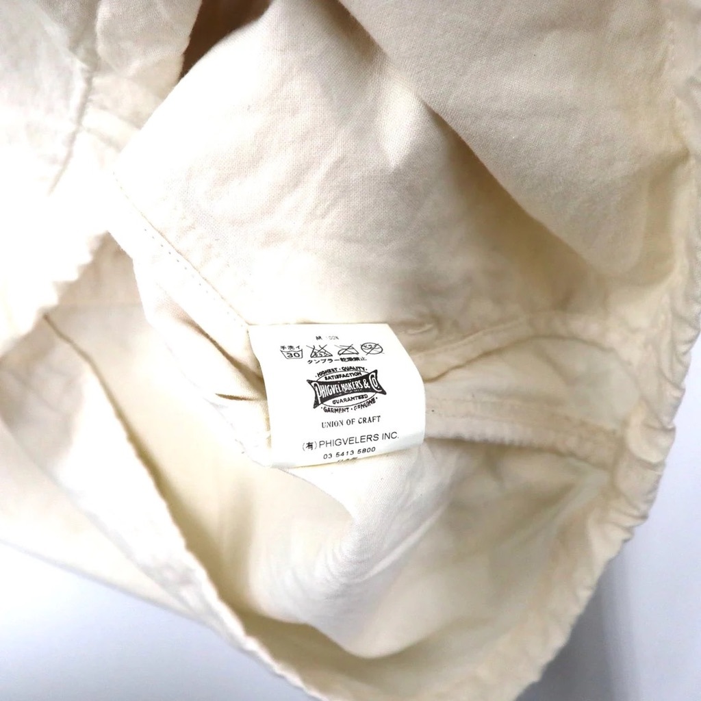 PHIGVEL フーデッド ドロストジャケット 36 ホワイト コットン PMX-OT01 日本製_画像6