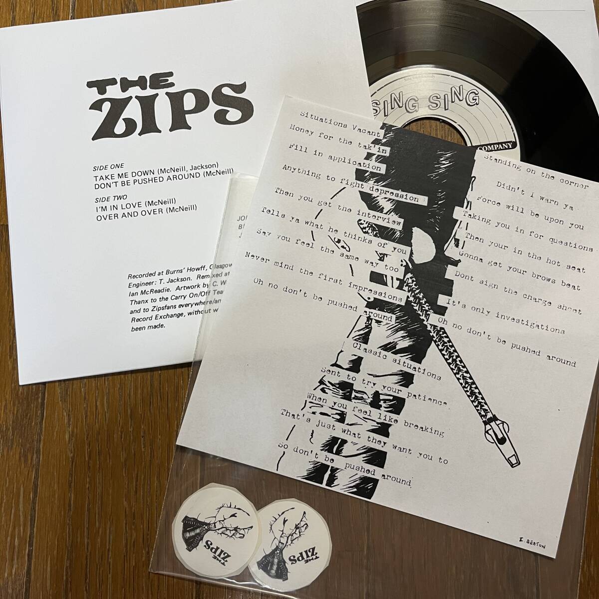 THE ZIPS　7インチレコード　PUNK POWERPOP NEOMODS BTF KBD_画像2