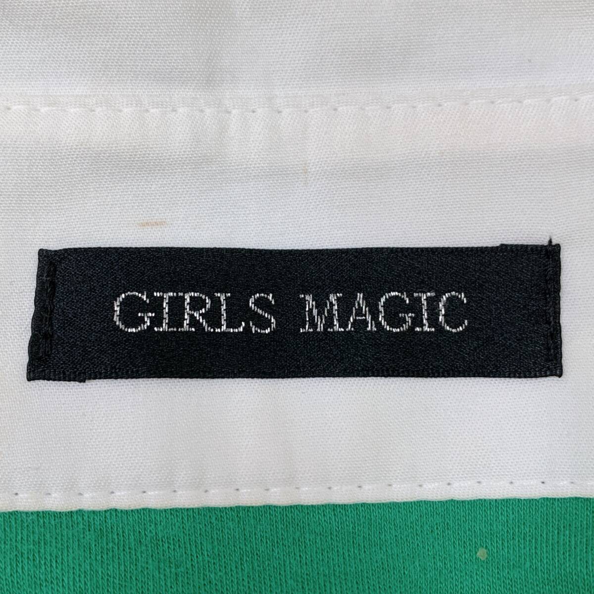 S2755 GIRLS MAGIC レディース ひざ丈ワンピース 半袖 緑 無地 綿100% 華やか キュート ガーリーカラフルコーデ 韓国製 飾りボタン 白_画像9