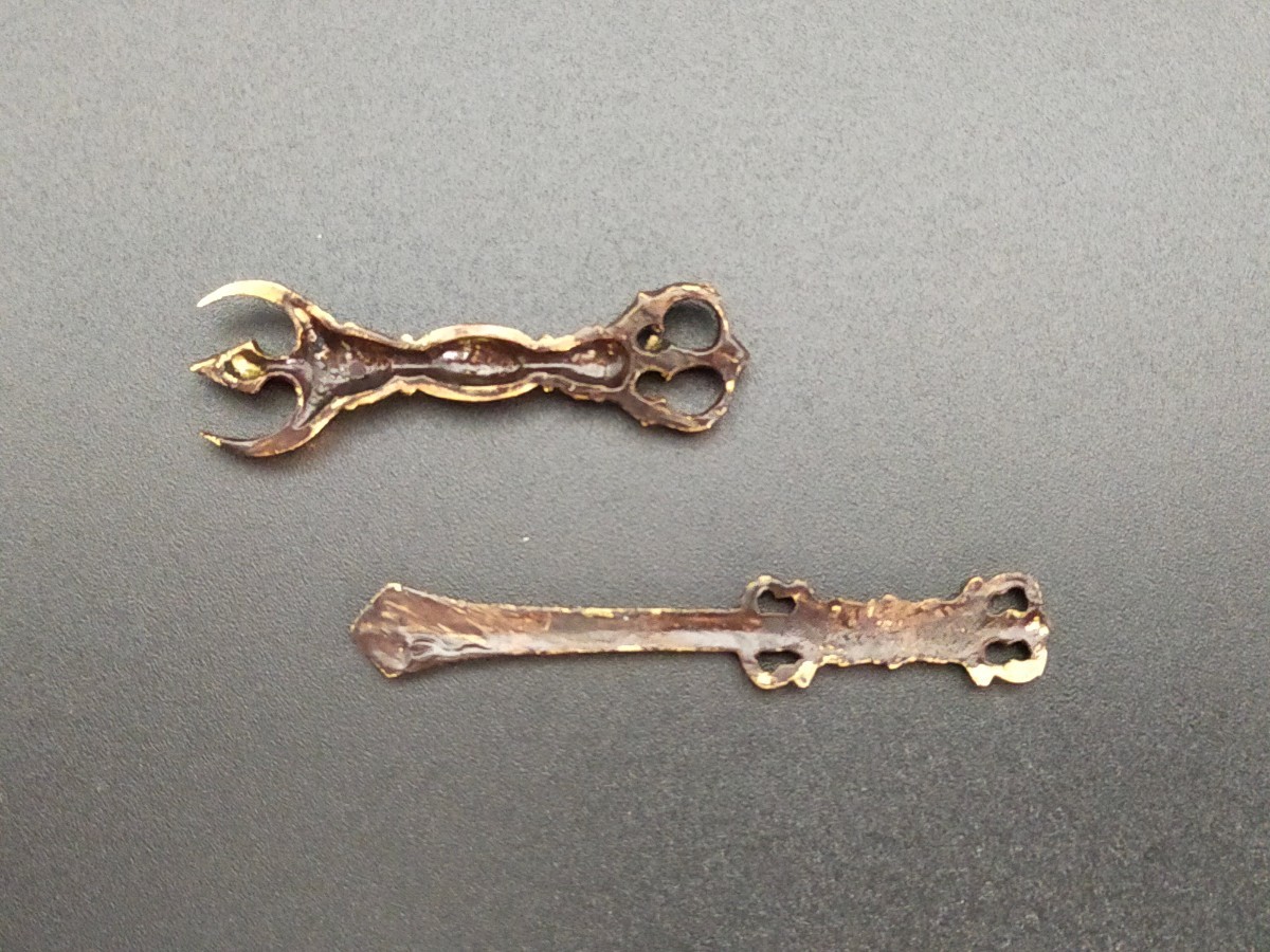 MS66 日本刀装具 目貫 法具 銅製 金工品 拵 刀剣美術の画像2