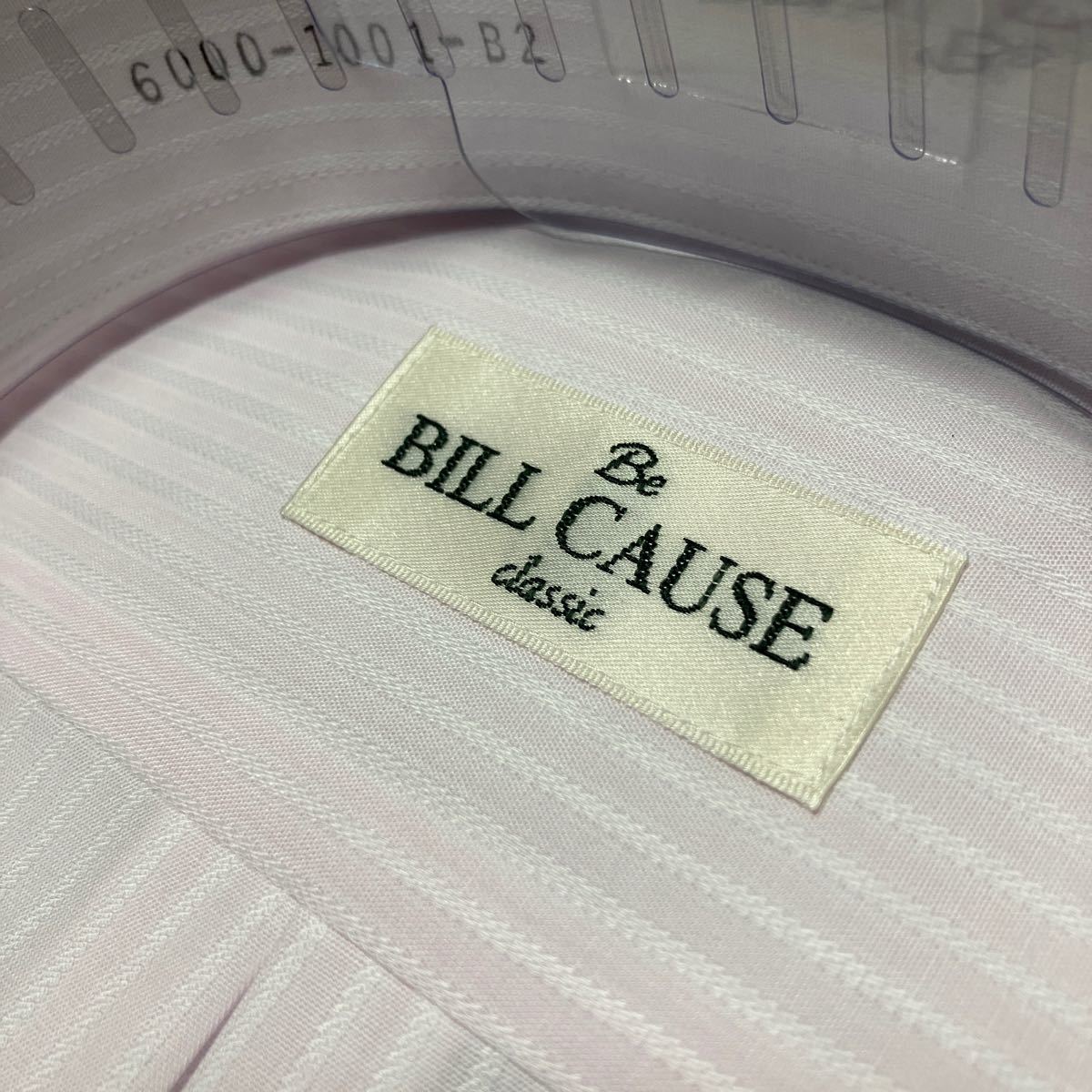 百貨店販売品　BILL CAUSE★形態安定　薄いピンク地ホワイトドビーストライプワイシャツ　M(39-78)　ボタンダウン　送料無料_画像5