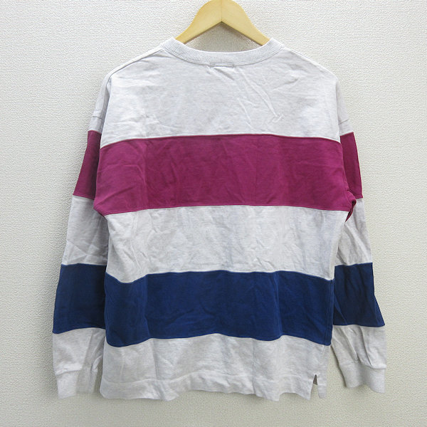 G■ユナイテッドアローズ/UNITED ARROWS B＆Y ロンT カットソー【M】紫青白/men's/66【中古】■_画像3