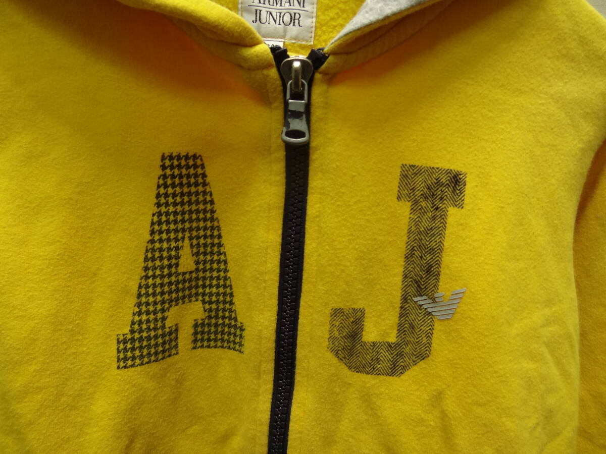  nationwide free shipping regular goods Armani Junior ARMANI JUNIOR child clothes Kids man & girl yellow color color sweat Zip up Parker 130(8A)