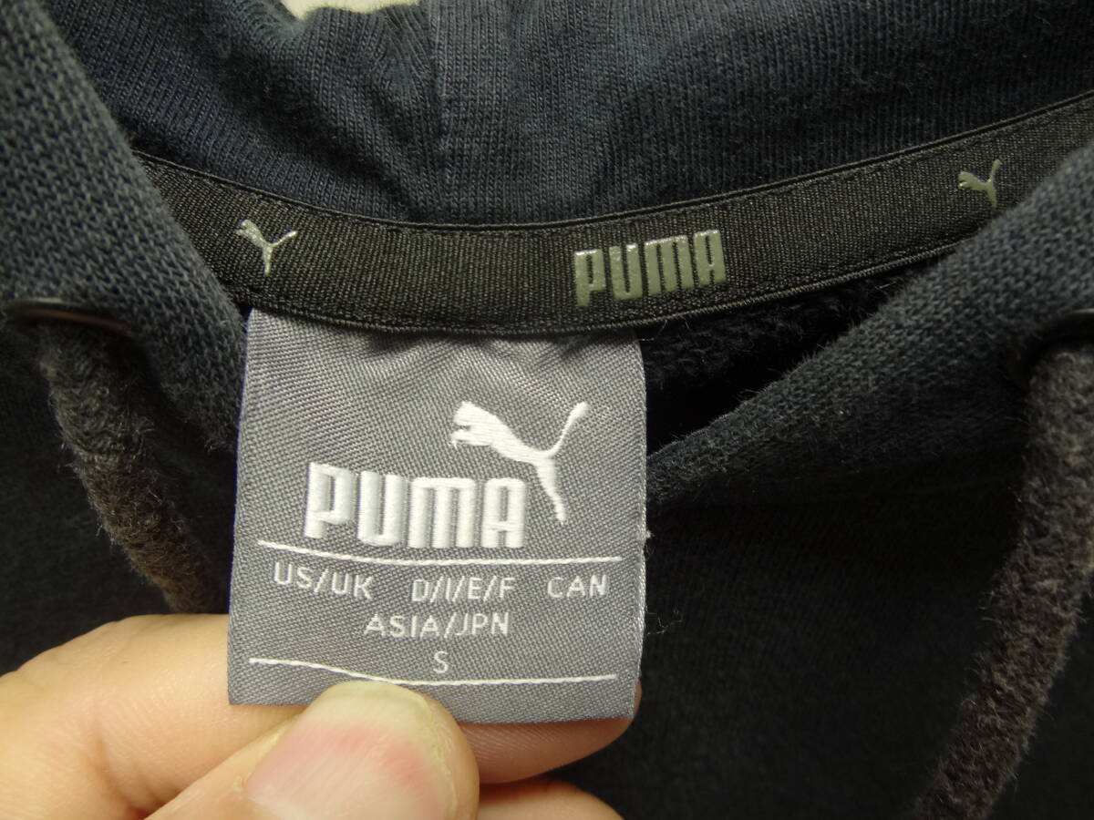 全国送料無料 プーマ PUMA メンズ BIG プーマキャットプリント 黒色 プルオーバーパーカー S_画像2
