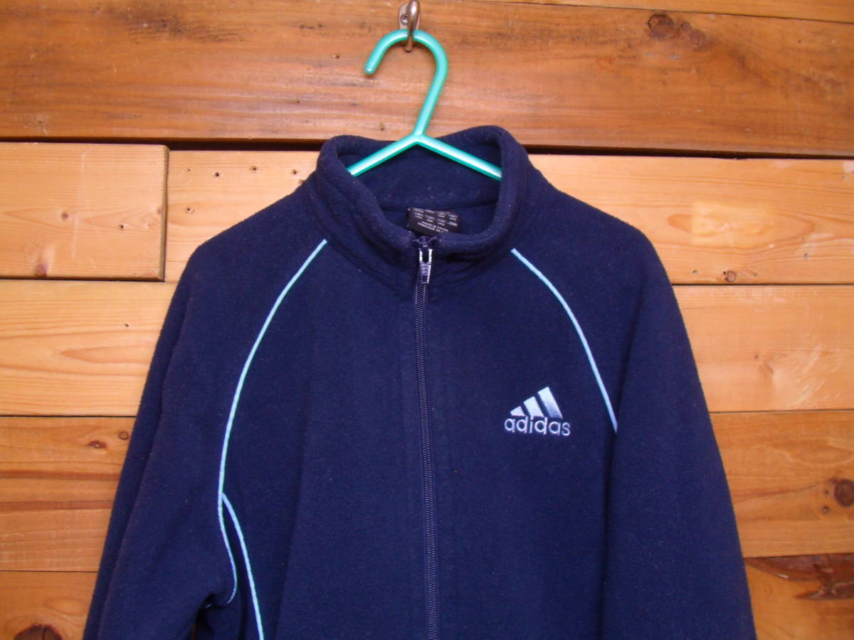  nationwide free shipping Adidas adidas child Kids man & girl polyester 100% fleece material navy blue color autumn winter thing sport zipper jacket 140