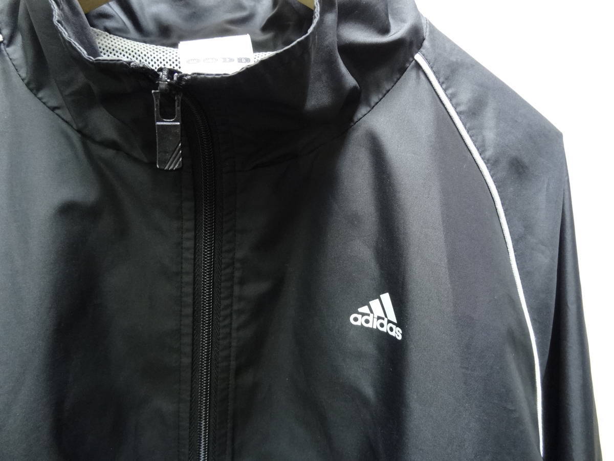 全国送料無料 ほぼ新品 アディダス adidas レディース 黒色 ポリ100%素材 スポーツ 裏メッシュ付き ウィンドブレーカー S