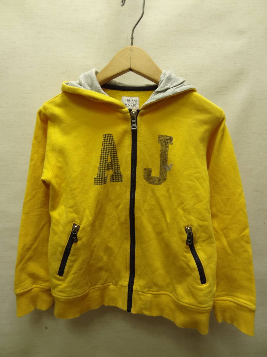  nationwide free shipping regular goods Armani Junior ARMANI JUNIOR child clothes Kids man & girl yellow color color sweat Zip up Parker 130(8A)