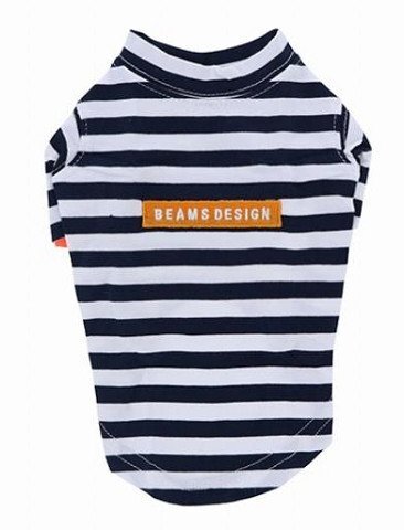  free shipping BEAMS dog for wear clothes Beams design standard shirt f Rebel size French bru dog border navy unused 