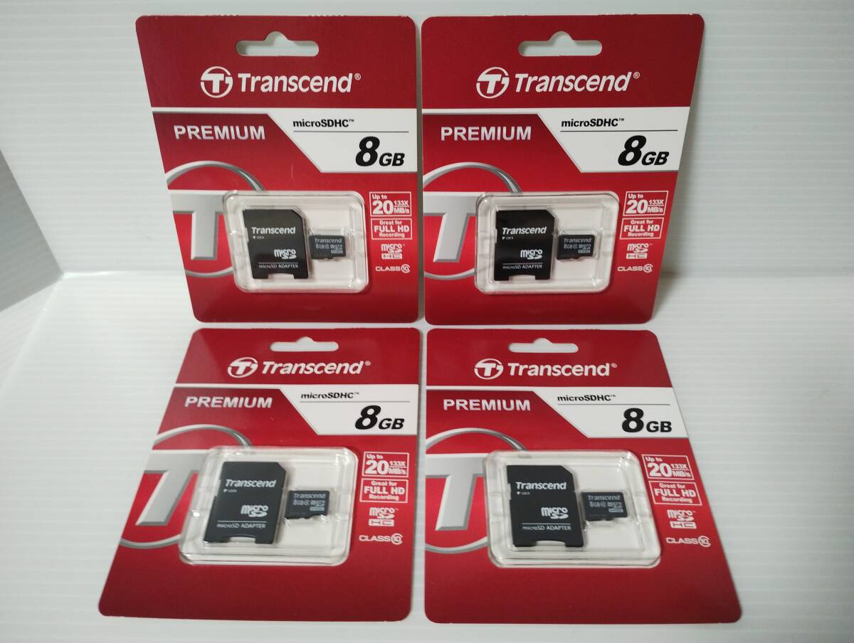 4枚セット　未使用・未開封品　8GB　Transcend　PREMIUM　microSDHCカード　microSDカード　メモリーカード_画像1