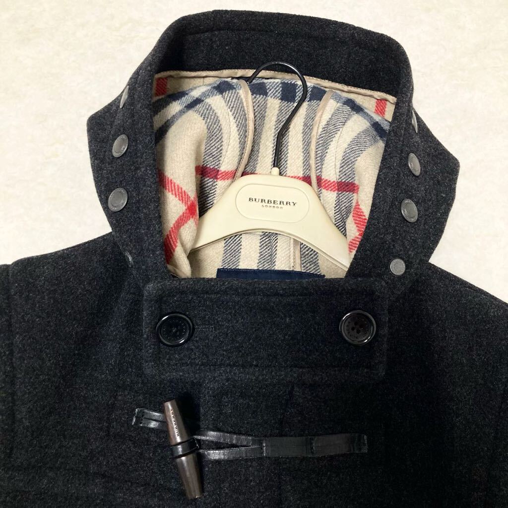 ★大きいサイズ★美品★バーバリー BURBERRY LL/XL メガチェックコンビ☆正統派ウールリバーダッフルコート 極寒地対応！極暖冬アウター_画像4