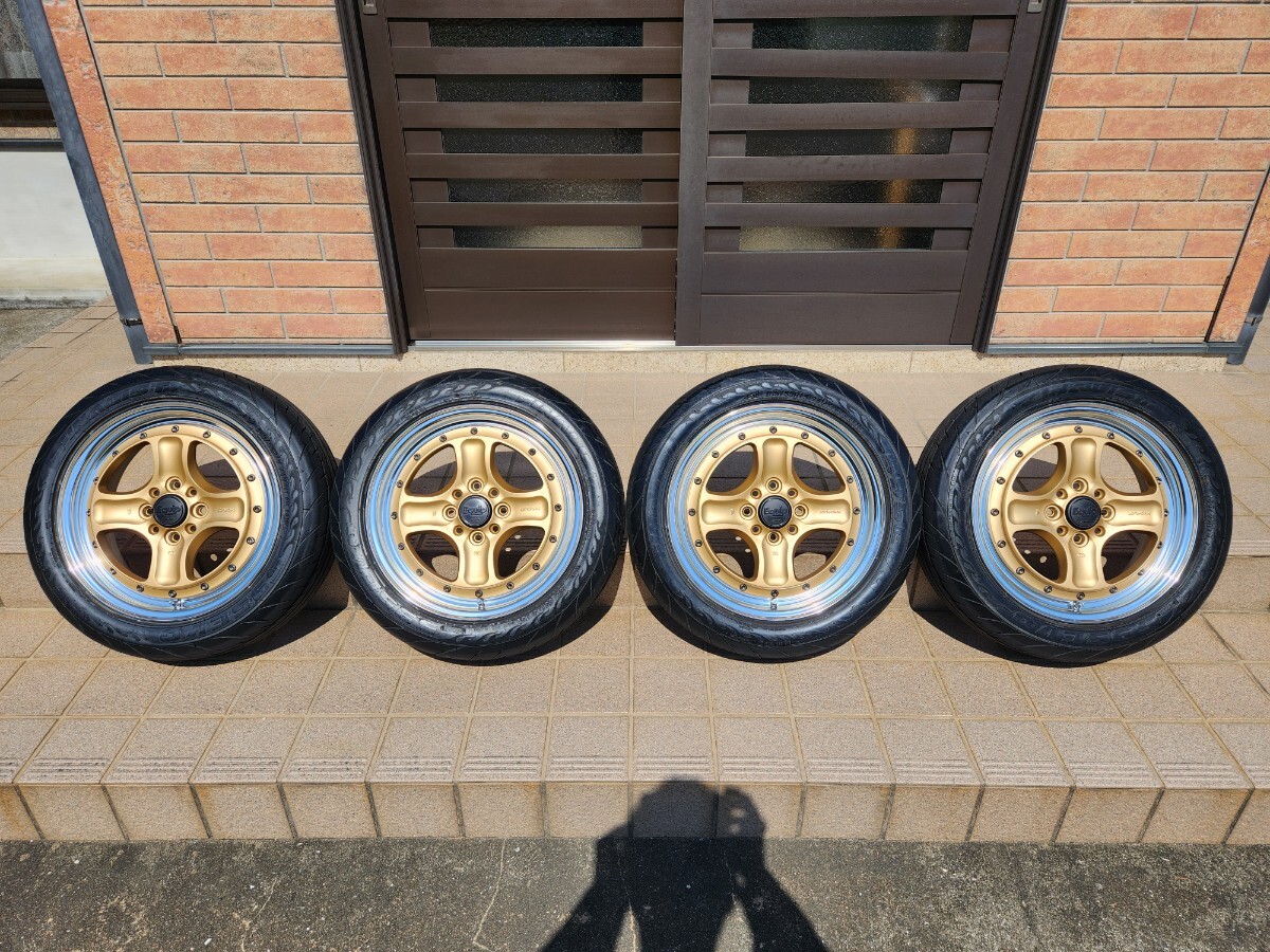 超美品　希少サイズ　WORK Equip40 ワーク　エクイップ40　15インチ　5J+42 100/4H 165/55R15 タイヤ新古品　タイヤホイール4本セット_画像1