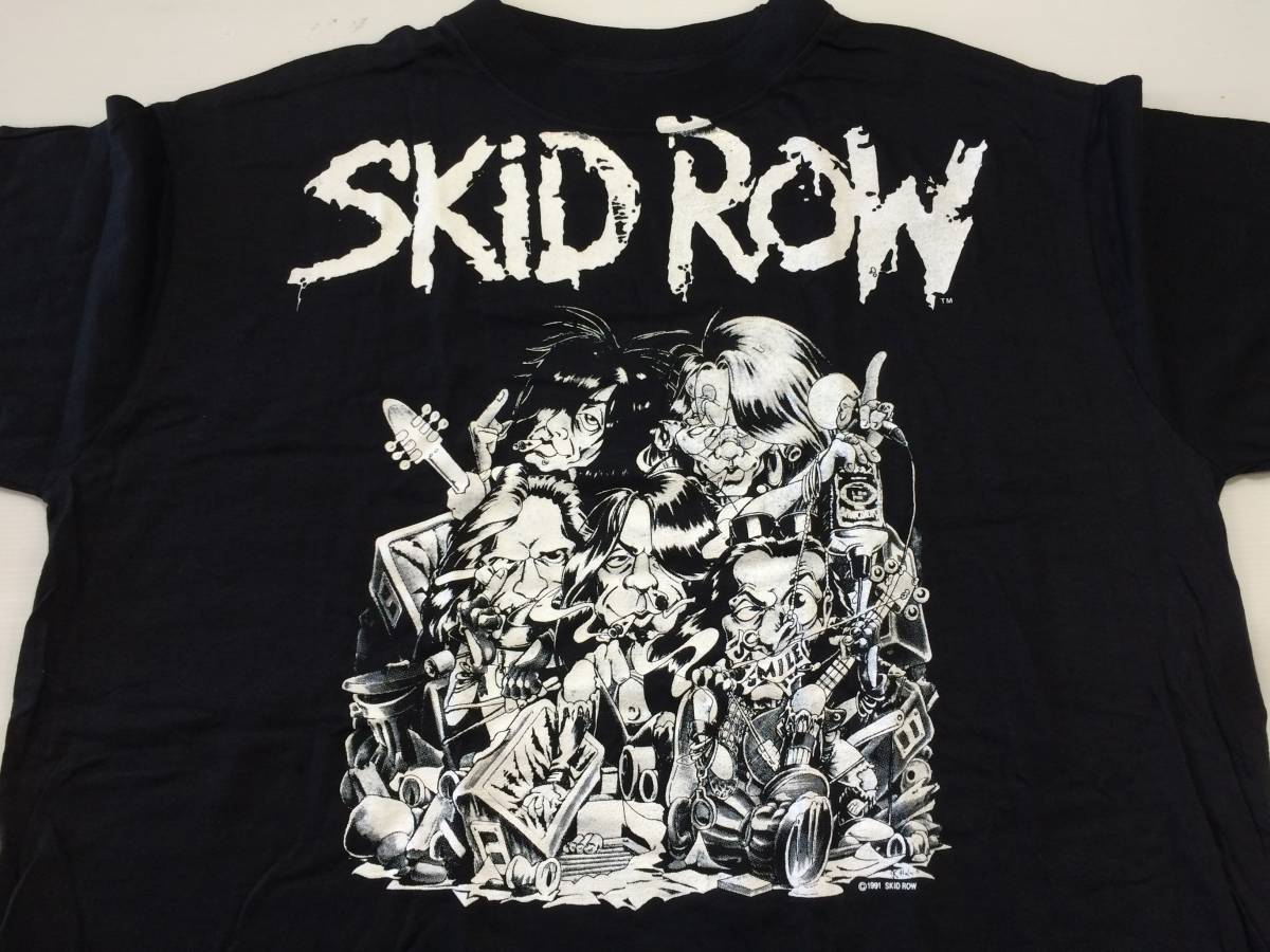 デッド　90s ビンテージ　SKID ROW バンドTシャツ　黒　L 1991_画像3