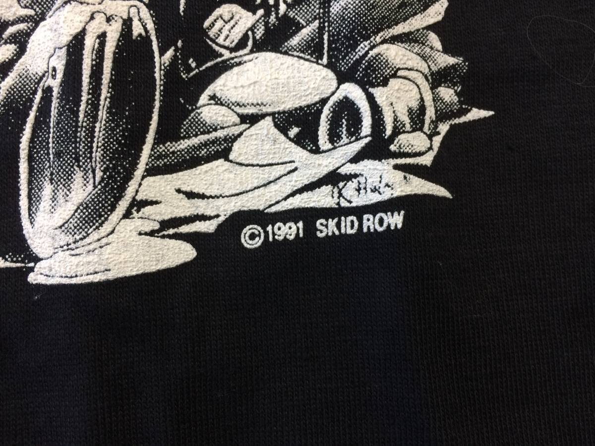 デッド　90s ビンテージ　SKID ROW バンドTシャツ　黒　L 1991_画像5