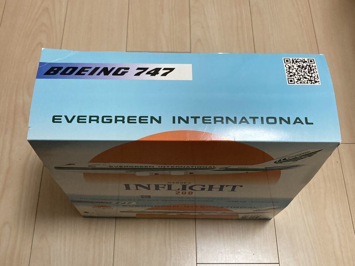 1/200 B747-400 Evergreen международный авиация N493EV in полет Inflight литье под давлением 