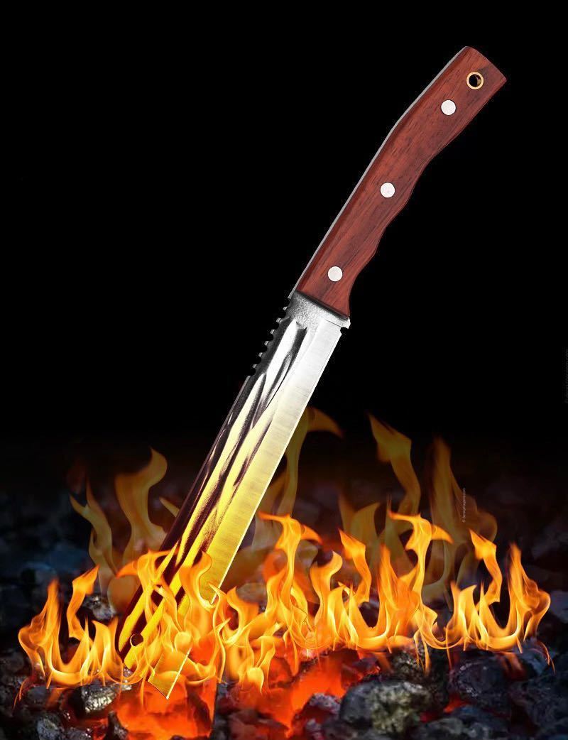 シースナイフ アウトドア 野外 木切りナイフ キャンプ用 大型 サバイバルナイフの画像4