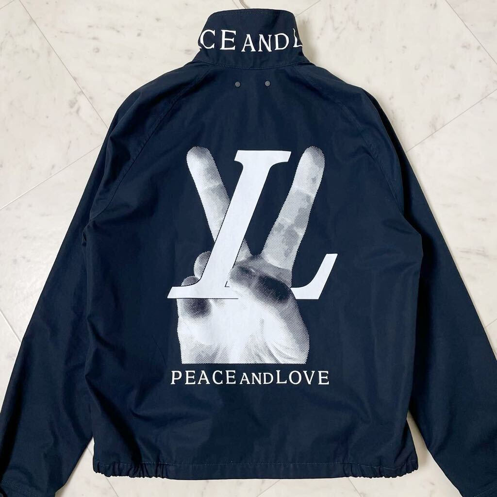 未使用級/size50★ LOUIS VUITTON ルイヴィトン 『PEACE AND LOVE/ピースアンドラブ』 ハリントン ジャケット ブルゾン LVロゴ ブラック 黒