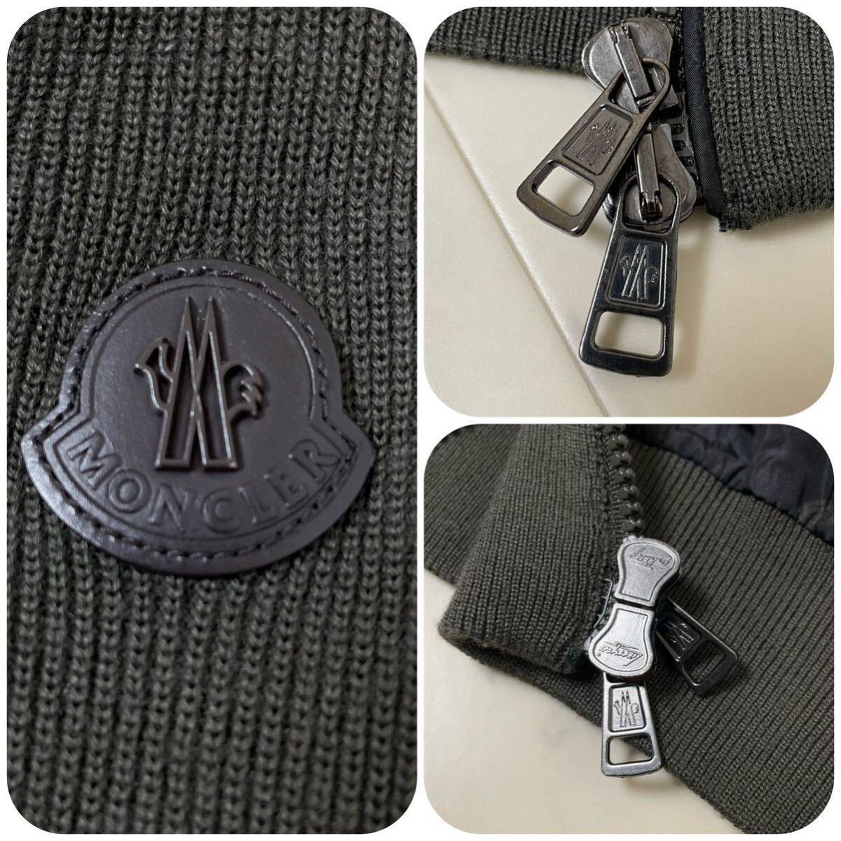 美品☆ MONCLER モンクレール MAGLIONE CARDIGAN ニット切替 ハイブリッド ジップ パーカー ジャケット ブルゾン M ペイズリー マグリアの画像5