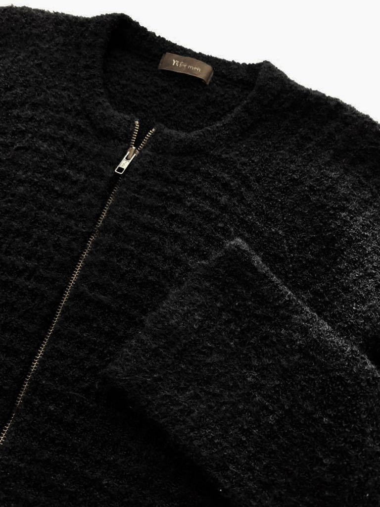 Y`s for men ノーカラーニットブルゾン ジップアップセーター ワイズ