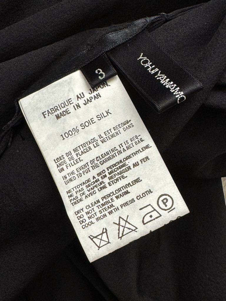美品 Yohji Yamamoto NOIR size3 シルクシャツ シャツブラウス ブラック 黒 ヨウジヤマモト ノアール シャツジャケット シャツブルゾン_画像6