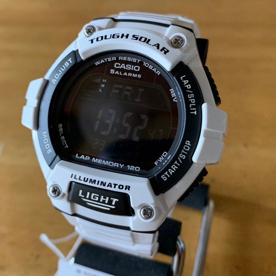 カシオ CASIO タフソーラー メンズ デジタル 腕時計 W-S220C-7B ホワイト