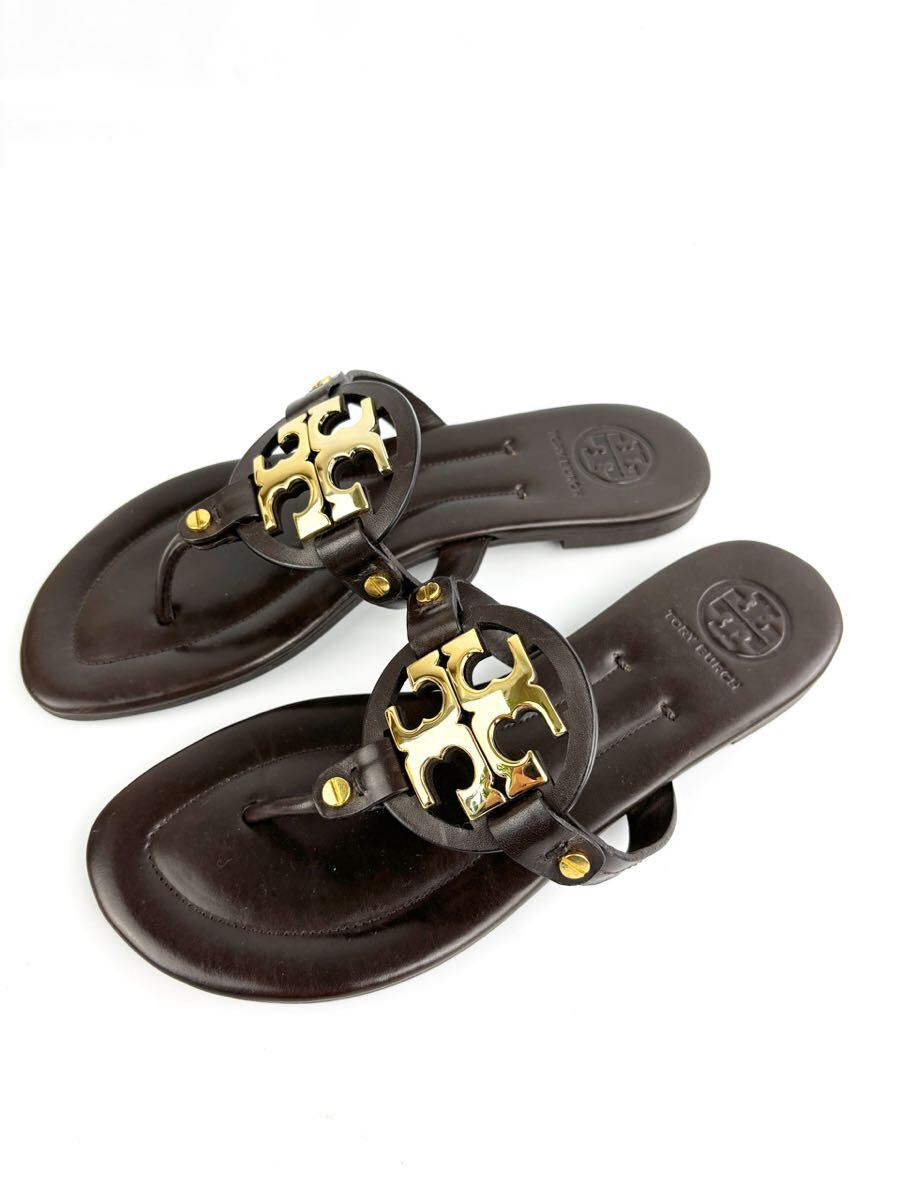 TORY BURCH Tory Burch sandals Brown 8M original leather 25cm