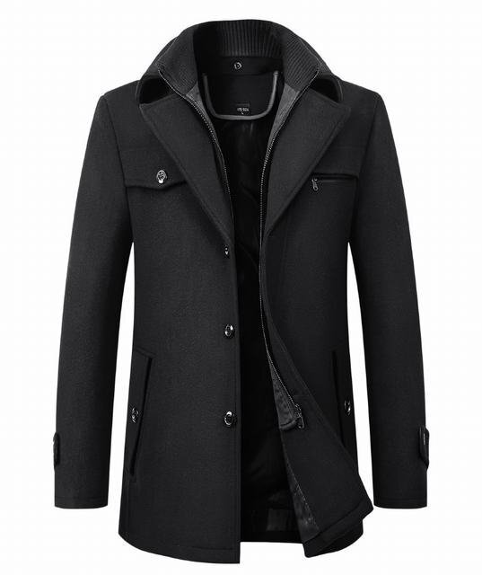 コート メンズ ビジネスコート 通勤 冬服 アウター 紳士服 冬コート ウール ビジネス カジュアル ブラック 3XL