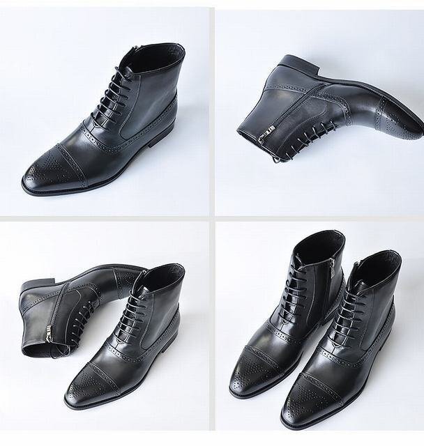 ブーツ ビジネスシューズ　カントリーブーツ メンズシューズ　シューズ 紐靴 フォーマル　PU革　革靴 紳士靴 　ブラック　26.5cm_画像3