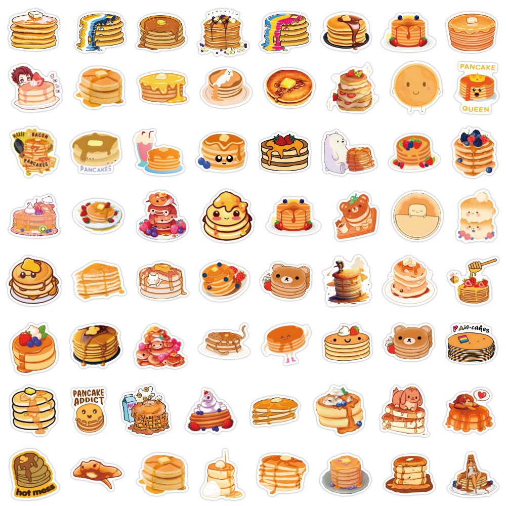 パンケーキ　ホットケーキ　洋菓子　ケーキ　おやつ　洋食　洋食屋　パン屋　シール　ステッカー60枚HYA_画像2