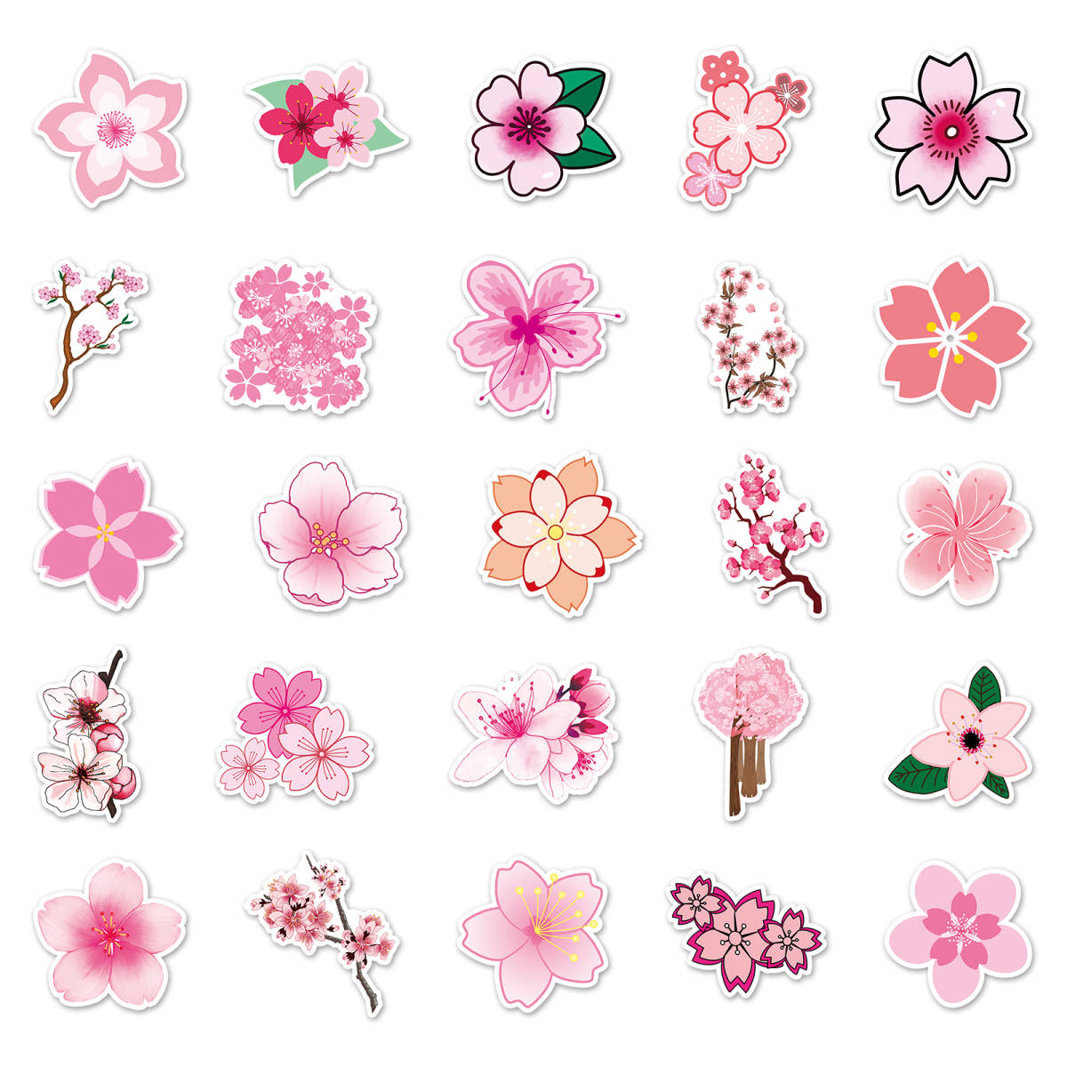 桜　さくら　サクラ　花見　植物　春の花　シール　ステッカー50枚YY_画像4