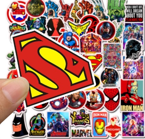 マーベル　映画　アニメ　スパイダーマン　スパーマン　キャプテンアメリカ　バットマン　アイアンマン　デッドプール　ステッカー50枚SL_画像3