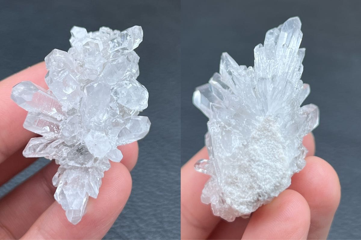 ミニ水晶クラスター　赤水晶クラスター　アメジスト　パイライト　瑪瑙ジオート　鉱物　標本  6点セット　