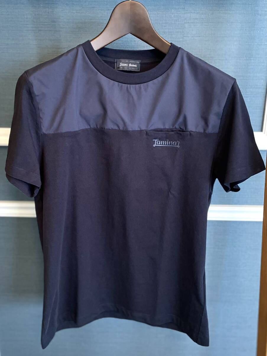 ヘルノ ラミナー（Herno Laminar)Tシャツ、半袖、ネイビー、サイズ46、本物の画像2
