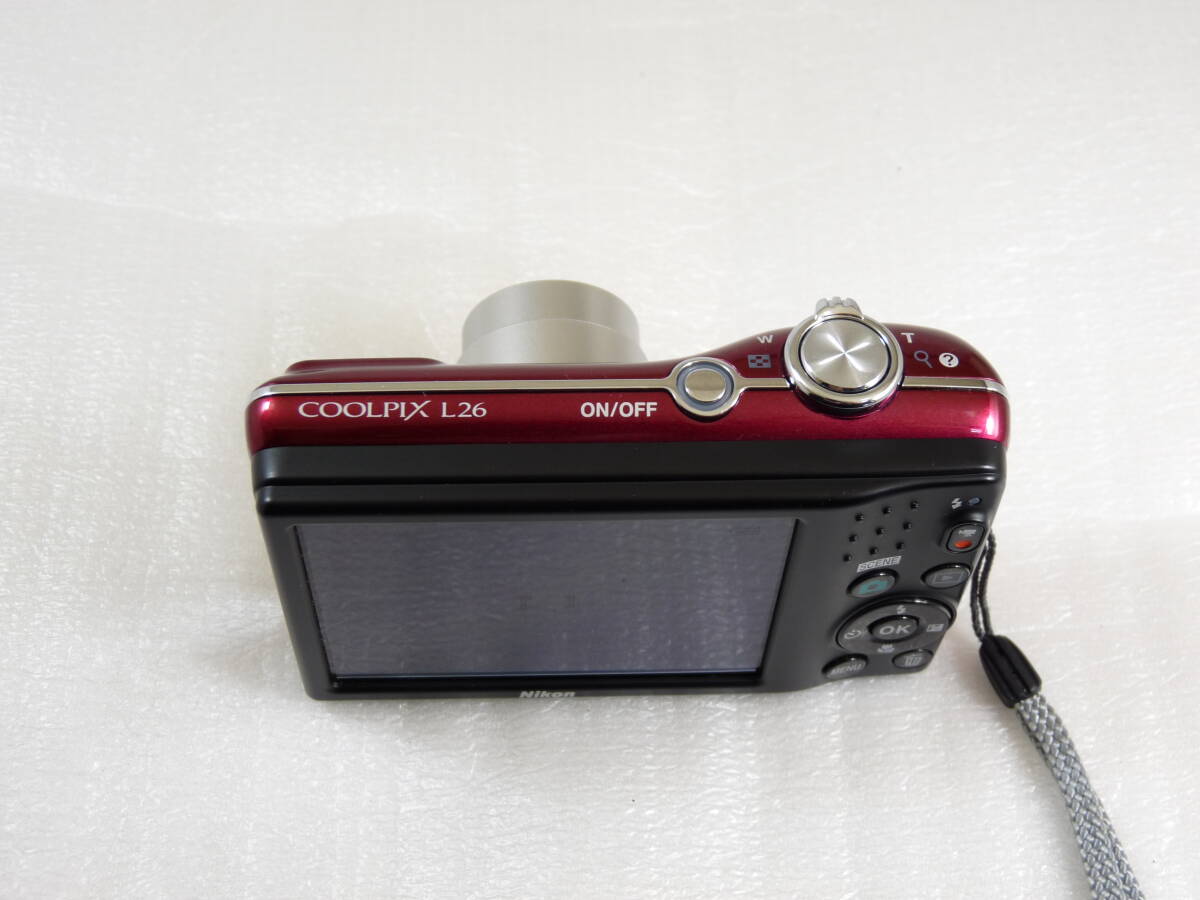 【美品】単三電池2本使用 コンパクトデジカメ Nikon COOLPIX L26 レッド _画像7