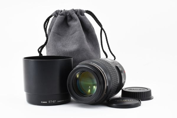 完動良品 Canon Macro Lens EF 100mm F2.8 USM AF Lens ET-67 フード付 単焦点 中望遠 マクロレンズ キヤノン EF フルサイズ対応 ※1 #1149の画像1
