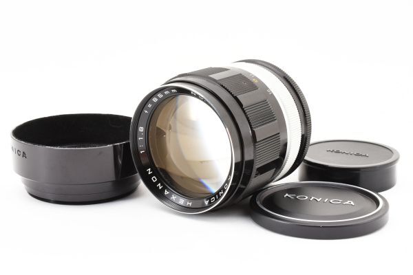 完動良品 Konica Hexanon 85mm F1.8 MF Lens 大口径 単焦点 中望遠 レンズ / コニカ ヘキサノン メタルフード付 希少銘玉 ※1 #5180_画像1