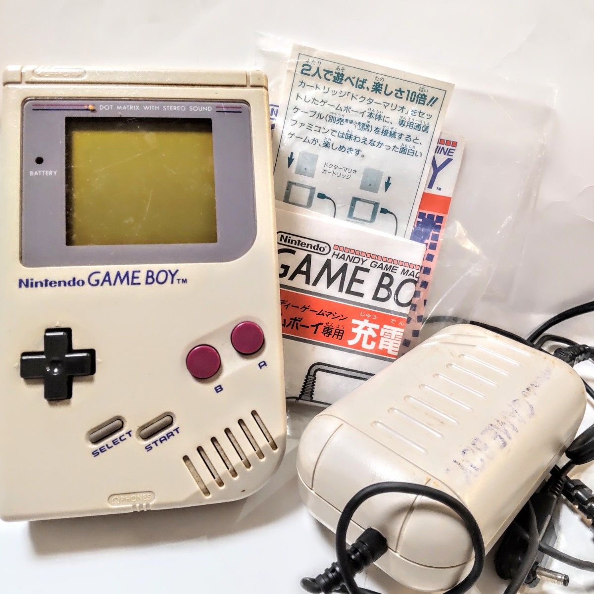 任天堂 初代 ゲームボーイ GAMEBOY DMG-01 充電式アダプタ付き