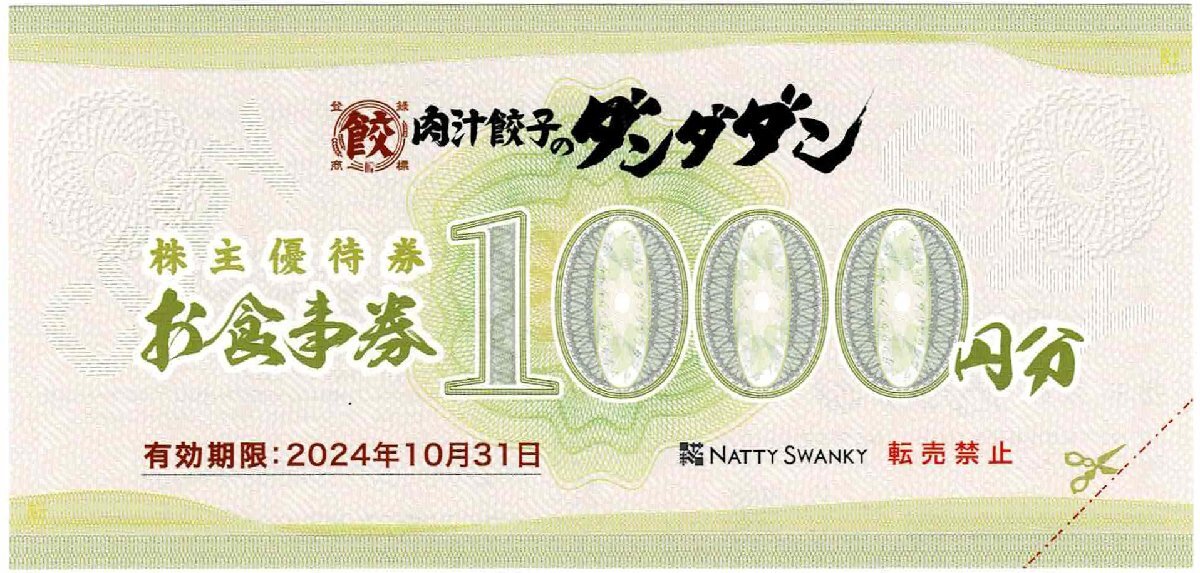  мясо . гёдза. Dan da Dan NATTY SWANKY акционер пригласительный билет 10,000 иен минут 2024 год 10 месяц 31 до дня 