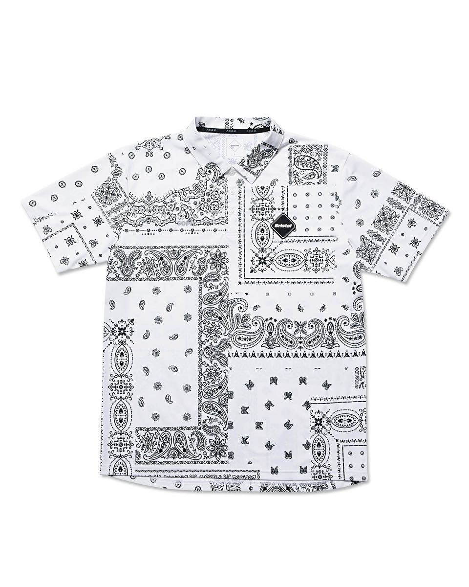 XL 新品 送料無料 FCRB 23SS WHOLE PATTERN S/S POLO WHITE BANDANA SOPHNET F.C.R.B. ブリストル BRISTOL F.C.Real Bristol ポロシャツ_画像1