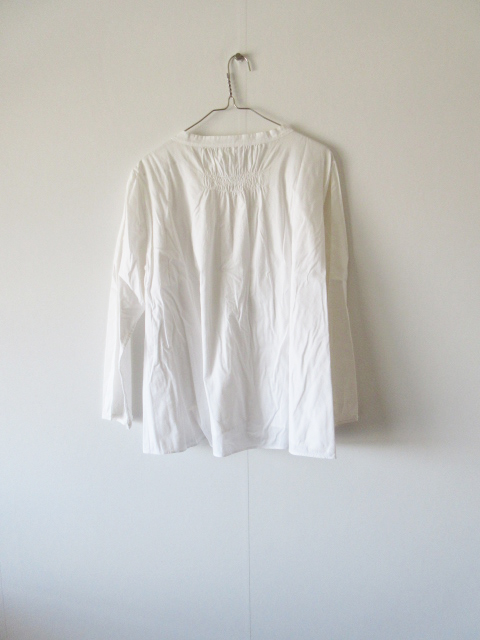KristenseN DU NORD / クリステンセンドゥノルド P-246 cotton henley neck blouse 2 WHITE / コットンシャツ ブラウス_画像2