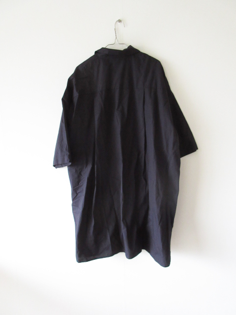 美品 mizuiro ind / ミズイロインド コットンワイドロングシャツ NAVY BLACK / 長袖 ブラウス ワンピース_画像2