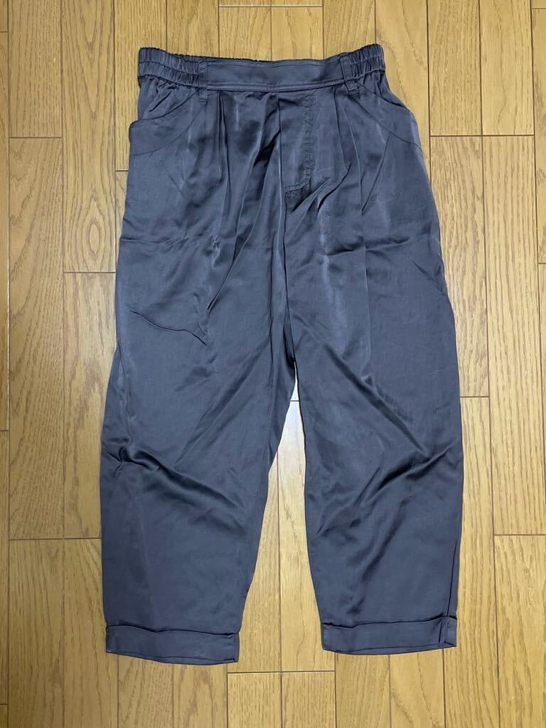  не использовался #KEI Hayama PLUS Kei - yama глянец материалы Brown укороченные брюки размер 2 сделано в Японии 