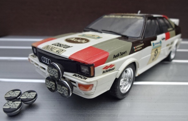 完成品　アウディ クアットロ ラリー アクロポリス　 1/24 AUDI QUATTRO クワトロ プラモデル 1983年　当時物　小鹿タミヤ _画像1