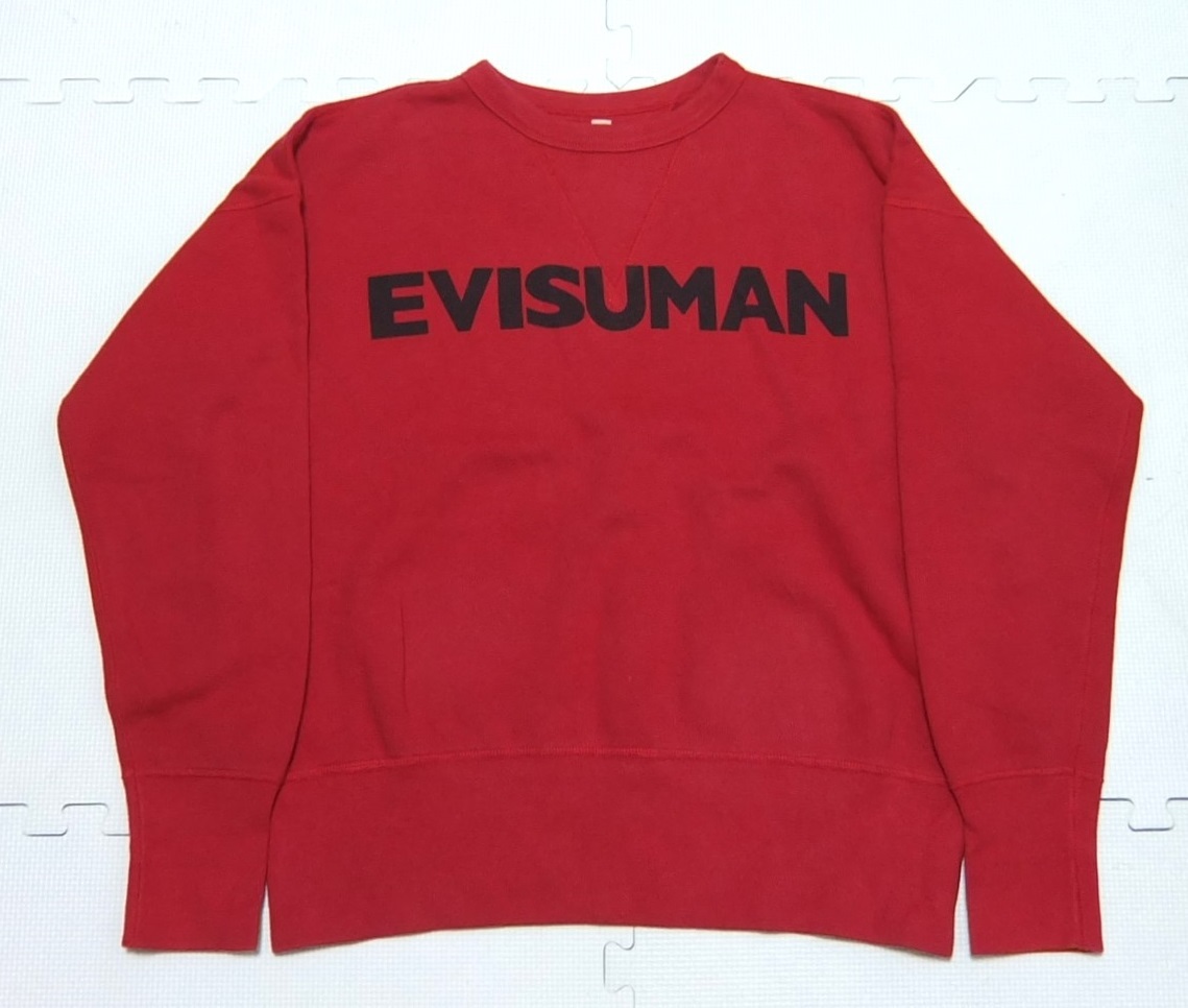 EVISU エヴィス 両Ｖ スウェット 赤 40 EVISUMAN カモメ_画像1