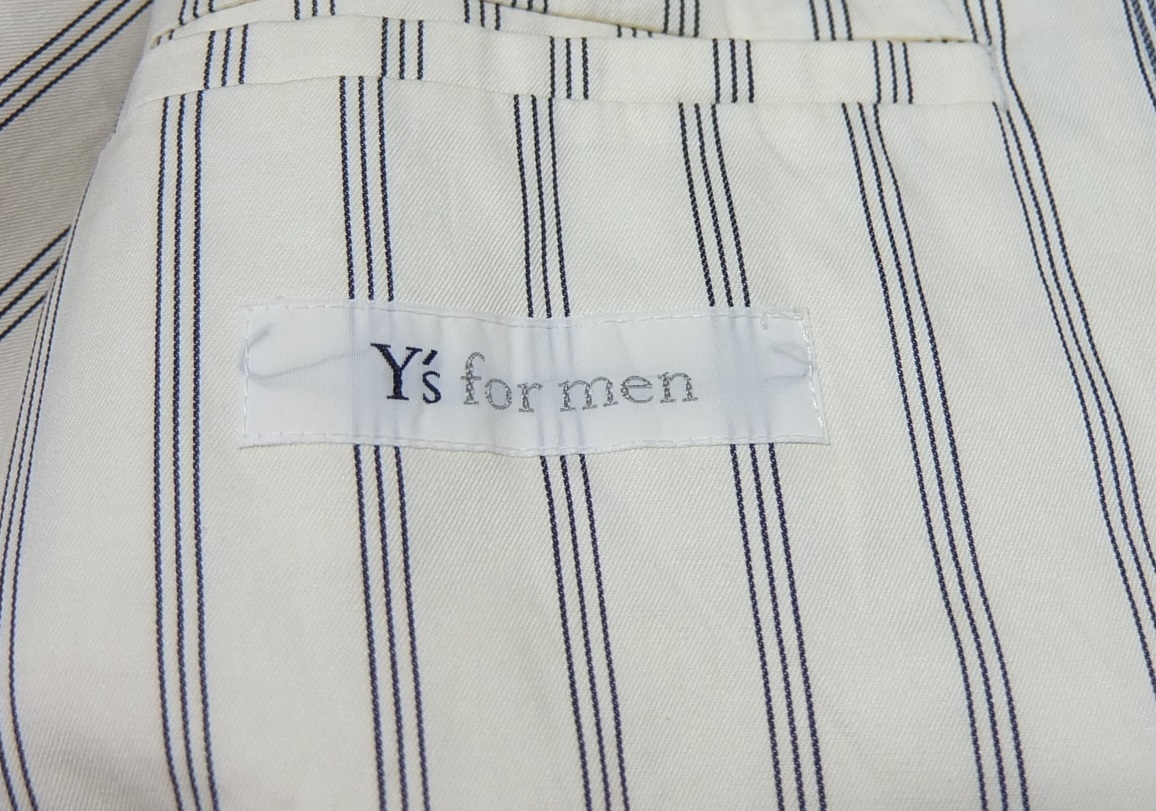 Y's for men リネン×ポリエステル ストライプ ベスト Ｍ～Ｌくらい ワイズフォーメン　ジレ_画像8