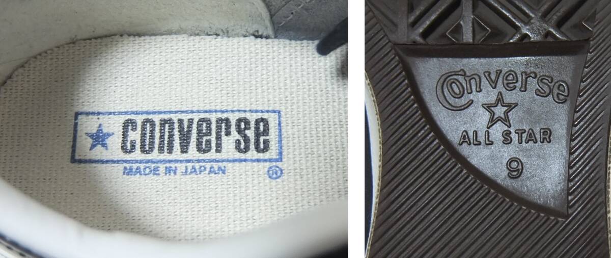 日本製 コンバース ワンスター レザー 黒白 9 27.5cm CONVERSE ONESTARの画像10