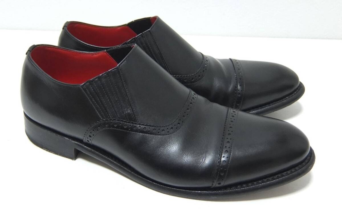 ROLGAN サイドエラ レザーシューズ 黒 25.5cmくらい ローファー ビジネスシューズ 革靴