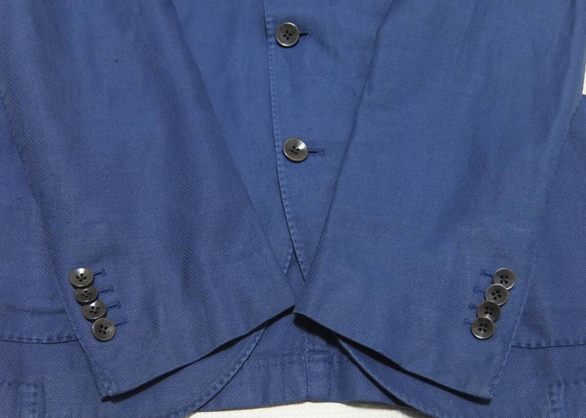 BOGLIOLI ボリオリ COAT コットン×リネン テーラードジャケット 青 46 ブレザー 綿 麻 イタリア製_画像4