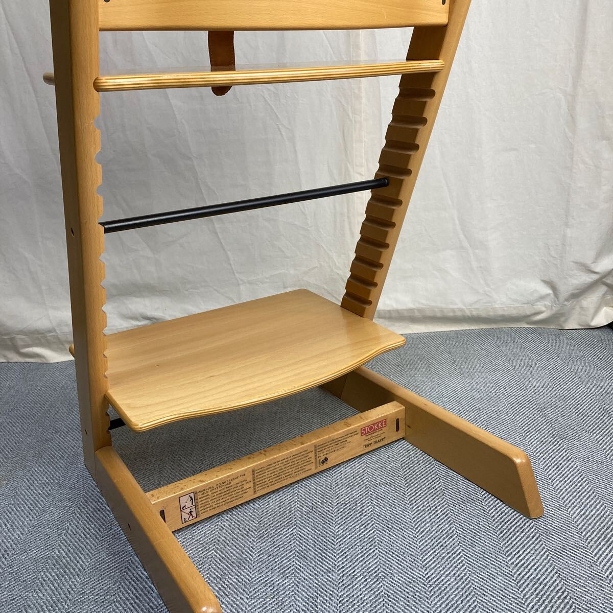 【送料無料】STOKKE ストッケ トリップトラップ TRIPP TRAPP (ナチュラル)　旧型ベビーセット付き　椅子　チェア/NK8130420003_画像5